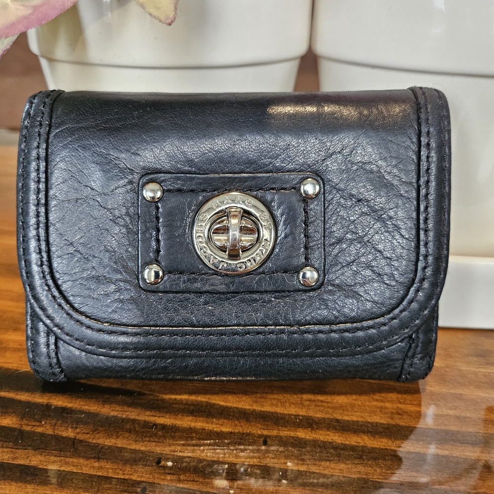 Marc By Marc Jacobs Black Key & Card Holder with Turnlock Closure